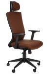 Swivel armchair  - HG-0004F BROWN - synchronous mechanism