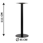 Table base SH-5001-5/H/B, black colour, height 111 cm, bottom plate diameter 45 cm (table leg)