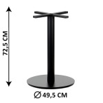Table base SH-5001-7/B, black colour, height 72,5 cm, bottom plate diameter 49,5 cm (table leg)