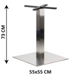 Table base SH-3002-7/S, 55x55 cm, brushed stainless steel (table leg)