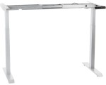 Steel desk frame with electric height adjustment (2-stage), white colour. UT04-2T/W