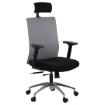 Office armchair RIVERTON - fabric backrest, headrest, aluminium base, different colours