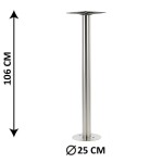 Floor mounted table base SH-3017-2/H/S, brushed stainless steel