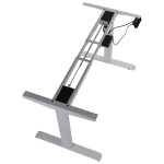 Steel desk frame with electric height adjustment (2-stage), white colour, UT01N-2T/W