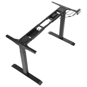 Two-motor electric frame for a desk or table (2-stage), black colour, PRATO 04-2/B