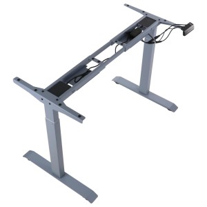 Two-motor electric frame for a desk or table (2-stage), grey colour, PRATO 04-2/A