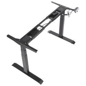Two-motor electric frame for a desk or table (3-stage), black colour, PRATO 04-3/B