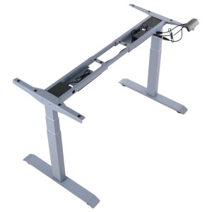 Two-motor electric frame for a desk or table (3-stage), grey colour, PRATO 04-3/A