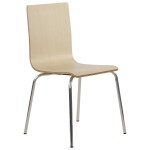 Stationary conference chair, laminated, stainless steel frame, natural bucket, WERDI B