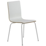 Stationary conference chair, laminated, white frame, white bucket, WERDI B