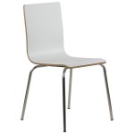 Stationary conference chair, laminated, stainless steel frame, white bucket, WERDI B