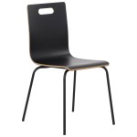 Stationary conference chair, laminated, black frame, black bucket, WERDI A