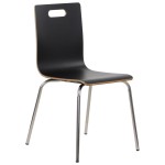 Stationary conference chair, laminated, stainless steel frame, black bucket, WERDI A