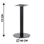 Table base SH-5001-4/B, black colour, height 72 cm, bottom plate diameter 40 cm (table leg)