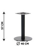 Table base SH-5001-4/L/B, black colour, height 57 cm, bottom plate diameter 40 cm (table leg)
