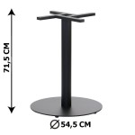 Table base SH-5001-8/B, black colour, height 71,5 cm, bottom plate diameter 54,5 cm (table leg)
