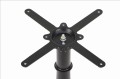 The cast iron top element of the SH-5013-9/B table base is attached to the leg with 3 screws.