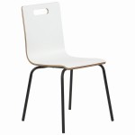 Stationary conference chair, laminated, black frame, white bucket, WERDI A