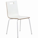 Stationary conference chair, laminated, white frame, white bucket, WERDI A