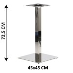 Table base SH-3002-5/60/P, 45x45 cm, polished stainless steel, leg 6x6 cm