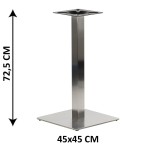 Table base SH-3002-5/60/S, 45x45 cm, brushed stainless steel, leg 6x6 cm