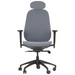 Modern LARSTON swivel office chair - full range of adjustments, grey