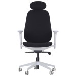LARSTON GF swivel office chair - full range of adjustments, gray frame, black upholstery