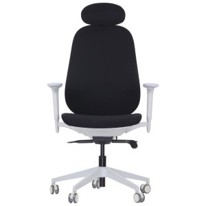 LARSTON GF swivel office chair - full range of adjustments, gray frame, black upholstery