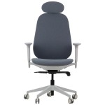 LARSTON GF swivel office chair - full range of adjustments, gray frame, gray upholstery