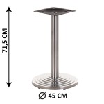 Table base SH-2013-1/S, brushed stainless steel, plastic bottom plate weight (table leg)