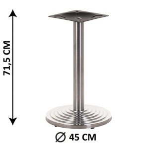 Table base SH-2013-1/S, brushed stainless steel, plastic bottom plate weight (table leg)