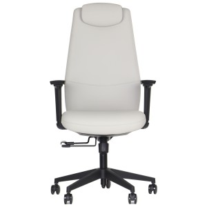 SELLA swivel office chair upholstered in beige eco-leather (PU), seat depth adjustment, 3D armrests