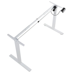 Single-motor electric frame for a desk or table (2-stage), white colour, PRATO 01E-2/W